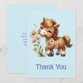 Schattigee Pony eet madeliefjes Bedankkaart (Voorkant / Achterkant)