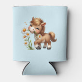 Schattigee Pony eet madeliefjes Blikjeskoeler (Voorkant)