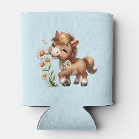 Schattigee Pony eet madeliefjes Blikjeskoeler (Achterkant)