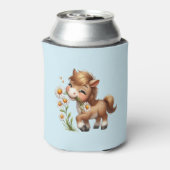 Schattigee Pony eet madeliefjes Blikjeskoeler (Blikje Achterkant)