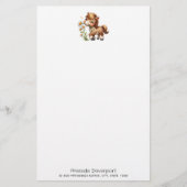 Schattigee Pony eet madeliefjes Briefpapier (Voorkant)