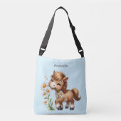Schattigee Pony eet madeliefjes Crossbody Tas (Voorkant)