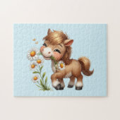 Schattigee Pony eet madeliefjes Legpuzzel (Horizontaal)