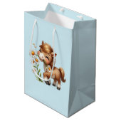 Schattigee Pony eet madeliefjes Medium Cadeauzakje (Voorkant Gekanteld)