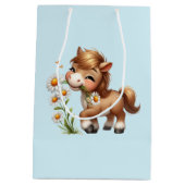 Schattigee Pony eet madeliefjes Medium Cadeauzakje (Achterkant)