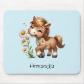 Schattigee Pony eet madeliefjes Muismat (Voorkant)