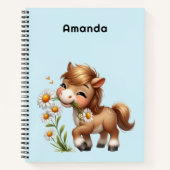 Schattigee Pony eet madeliefjes Notitieboek (Voorkant)