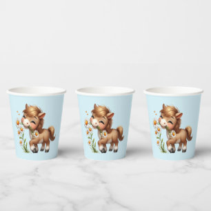 Schattigee Pony eet madeliefjes Papieren Bekers