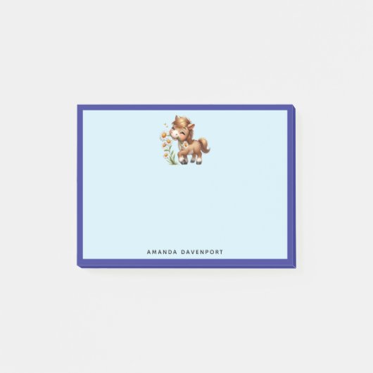 Schattigee Pony eet madeliefjes Post-it® Notes (Voorkant)