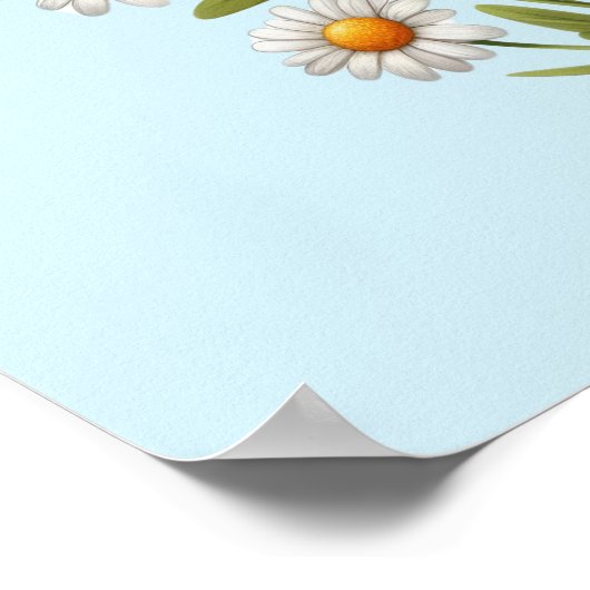 Schattigee Pony eet madeliefjes Poster (Hoek)