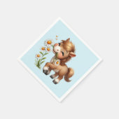 Schattigee Pony eet madeliefjes Servet (Hoek)