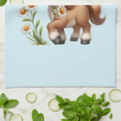 Schattigee Pony eet madeliefjes Theedoek (Gevouwen)