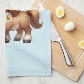 Schattigee Pony eet madeliefjes Theedoek (Quarter Fold)