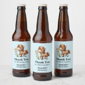 Schattigee Pony eet madeliefjes verjaardag Bier Etiket (Flessen)