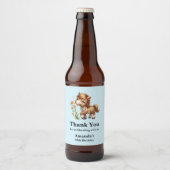 Schattigee Pony eet madeliefjes verjaardag Bier Etiket (Voorkant)