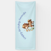 Schattigee Pony eet madeliefjes verjaardag Spandoek (Verticaal)