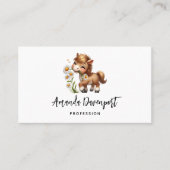 Schattigee Pony eet madeliefjes Visitekaartje (Voorkant)