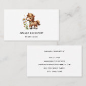 Schattigee Pony eet madeliefjes Visitekaartje (Voorkant / Achterkant)