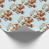 Schattigee Pony eet madeliefjespatroon Cadeaupapier (Hoek)