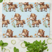 Schattigee Pony eet madeliefjespatroon Theedoek (Gevouwen)