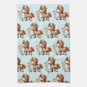 Schattigee Pony eet madeliefjespatroon Theedoek (Verticaal)