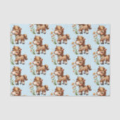 Schattigee Pony eet madeliefjespatroon Tissuepapier (Voorkant)