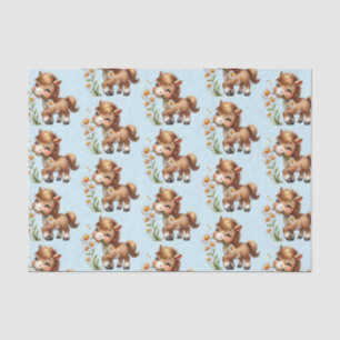 Schattigee Pony eet madeliefjespatroon Tissuepapier