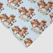 Schattigee Pony eet madeliefjespatroon Tissuepapier (Detail)