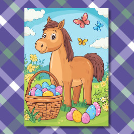 Schattigee Pony Egg Hunt - Paardenpaas Feestdagen Kaart
