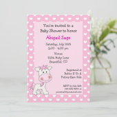 Schattigee Pony en harten meisjes Baby shower Kaart (Staand voorkant)