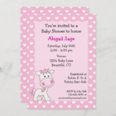 Schattigee Pony en harten meisjes Baby shower Kaart (Voorkant / Achterkant)