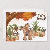 Schattigee Pony en vogelverschrikker Herfst Paard  Kaart (Voorkant)