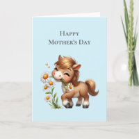 Schattigee Pony Eten Daisies Moederdag