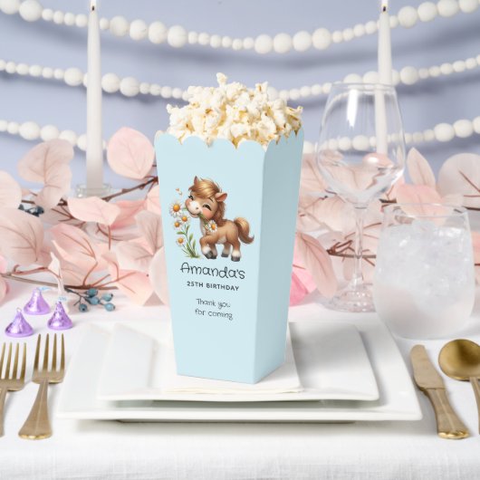 Schattigee Pony eten Daisies Verjaardag Dank u Bedankdoosjes (Huwelijk)