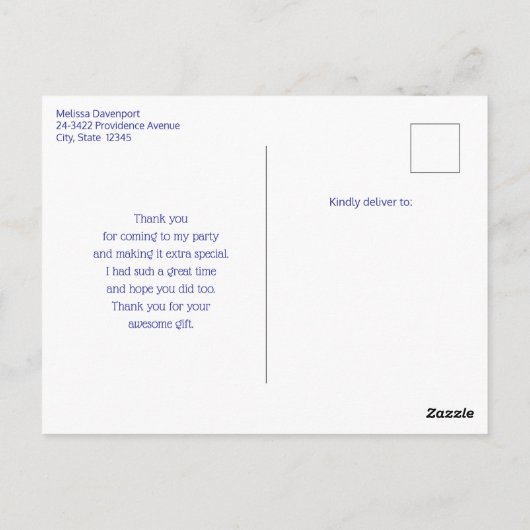 Schattigee Pony eten madeliefjes bedankt Briefkaart (Achterkant)