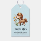 Schattigee Pony eten madeliefjes bedankt Cadeaulabel (Voorkant)