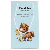 Schattigee Pony eten madeliefjes bedankt Klein Cadeauzakje (Achterkant)