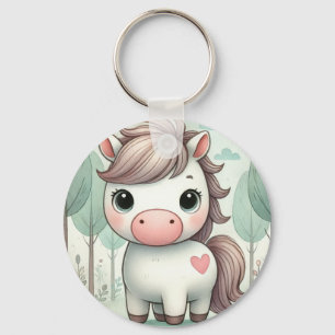 Schattigee Pony in een grillige bos Sleutelhanger