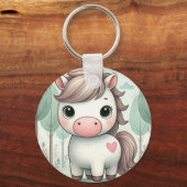 Schattigee Pony in een grillige bos Sleutelhanger (Voorkant)