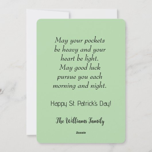 Schattigee Pony met groen pet, hoofdstel en bloeme Feestdagenkaart (Achterkant)