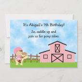 Schattigee Pony Rides en Pink Barn Horse Verjaarda Kaart (Voorkant)