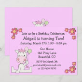 Schattigee Pony verjaardagsuitnodiging voor meisje Kaart (Voorkant / Achterkant)