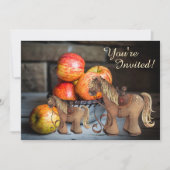 Schattigee pony's en appels Herfst Horse Baby show Kaart (Voorkant)