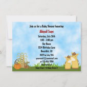 Schattigee pony's en schuur Autumn Horse Baby show Kaart (Achterkant)