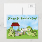 Schattigee pony's Happy St. Patrick's Day Horse Briefkaart (Voorkant / Achterkant)