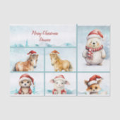 Schattigee pony's otter vos Beer lam vrolijk kerst Tissuepapier (Voorkant)