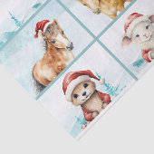 Schattigee pony's otter vos Beer lam vrolijk kerst Tissuepapier (Detail)