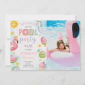Schattigee Pool Party Verjaardag Bash Foto Kaart (Voorkant)