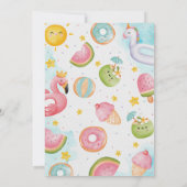 Schattigee Pool Party Verjaardag Bash Kaart (Achterkant)