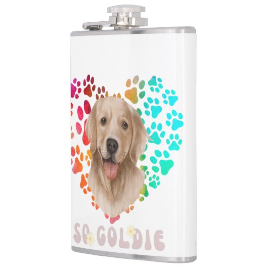 Schattigee poot Hart gouden Hond Puppy Huisdier Di Heupfles (Links)